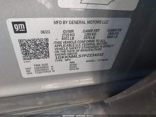 Продажа на аукционе авто 2023 Gmc Acadia Fwd Slt, vin: 1GKKNMLS7PZ234032, номер лота: 44798362
