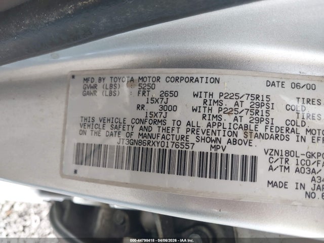 2000 TOYOTA 4RUNNER JT3GN86RXY0176557 Photo 8