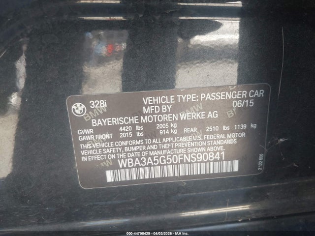 WBA3A5G50FNS90841 BMW 328I