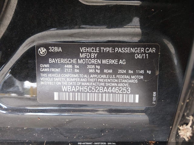 2011 BMW 328I WBAPH5C52BA446253 Photo 8