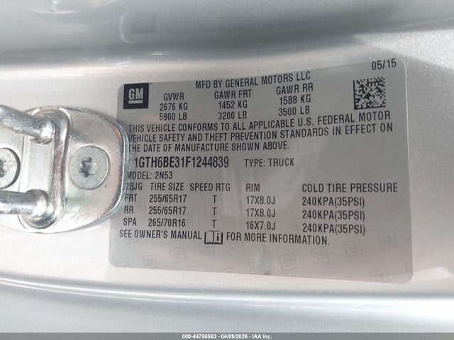 Aukcja sprzedaży 2015 Gmc Canyon Sle, vin: 1GTH6BE31F1244839, numer aukcji: 44798563