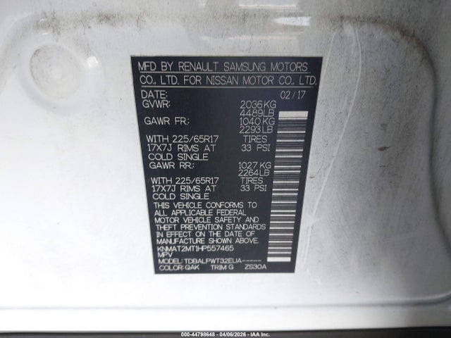 Nissan ROGUE S 2017 KNMAT2MT1HP557465 Image 9