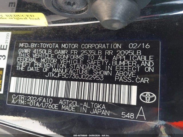 Scion TC 2016 JTKJF5C73GJ022953 Image 9