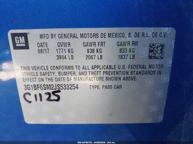 Chevrolet Cruze Premier Auto 2018 3G1BF6SM2JS533254 Image 9