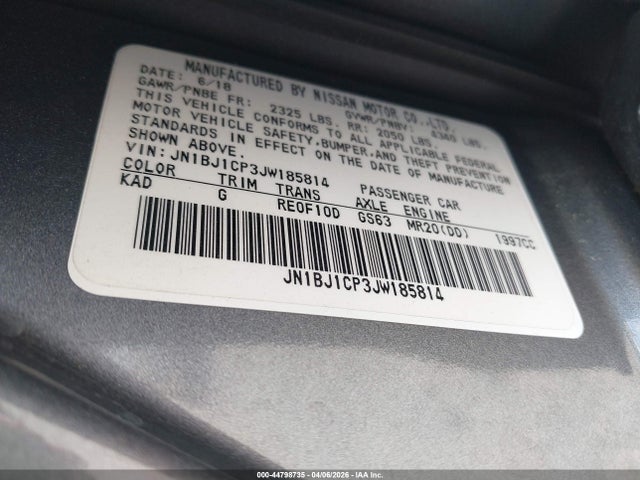 Продажа на аукционе авто 2018 Nissan Rogue Sport Sl, vin: JN1BJ1CP3JW185814, номер лота: 44798735