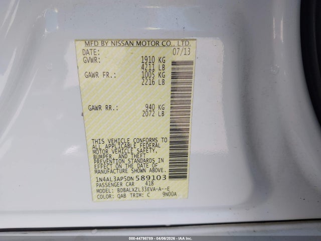 2013 NISSAN ALTIMA 1N4AL3AP5DN589103 Photo 8