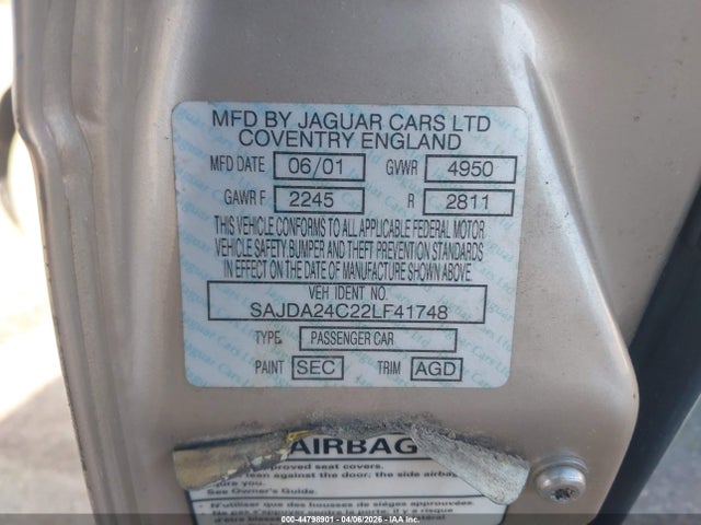 2002 JAGUAR XJ8 SAJDA24C22LF41748 Photo 8