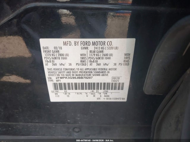 2018 FORD EDGE 2FMPK3G90JBB70207 Photo 8