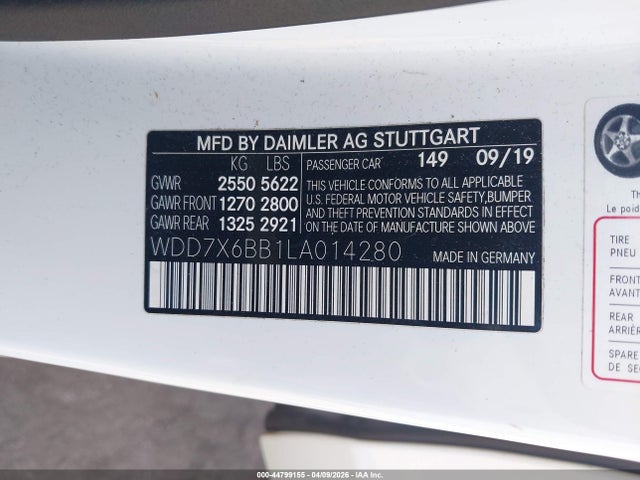 Aukcja sprzedaży 2020 Mercedes-benz Amg Gt 53 4-door Coupe, vin: WDD7X6BB1LA014280, numer aukcji: 44799155