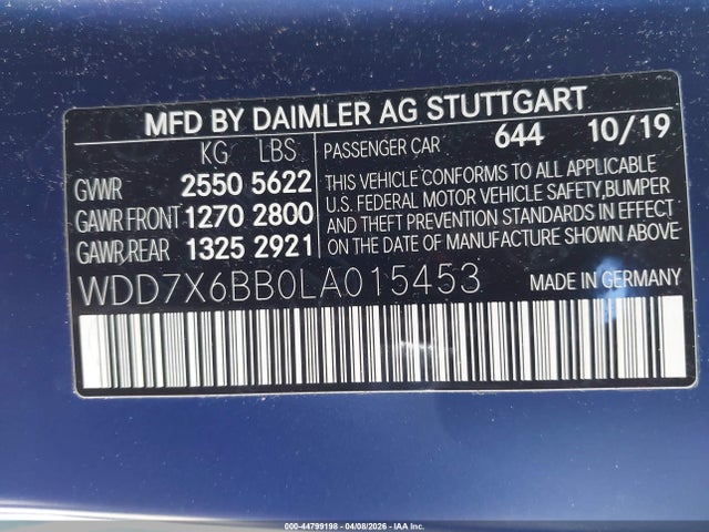 Продаж на аукціоні авто 2020 Mercedes-benz Amg Gt 53 4-door Coupe, vin: WDD7X6BB0LA015453, номер лоту: 44799198