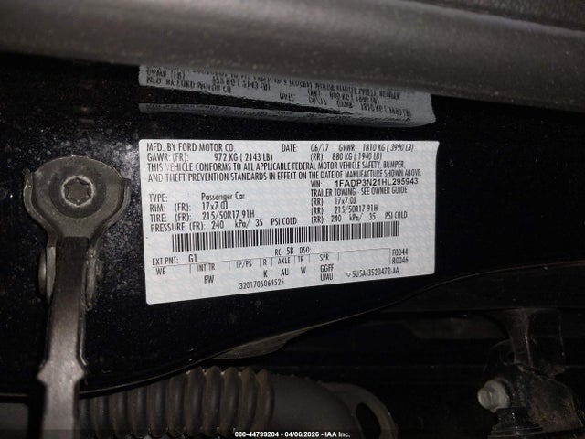 2017 FORD FOCUS 1FADP3N21HL295943 Photo 8
