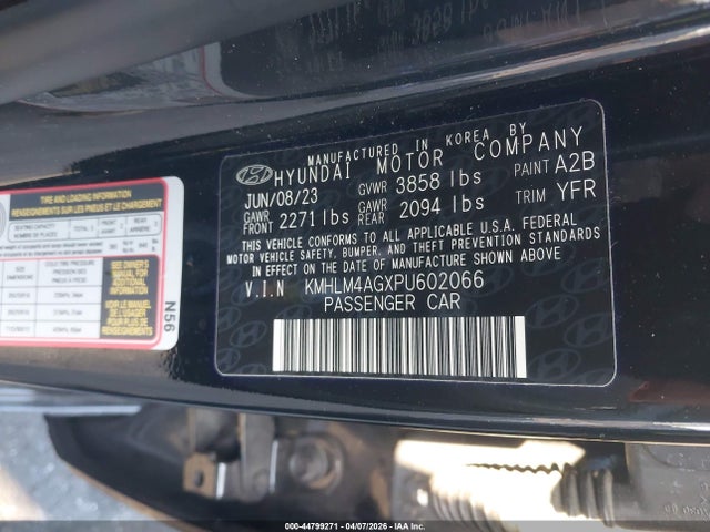 KMHLM4AGXPU602066 Hyundai ELANTRA SEL