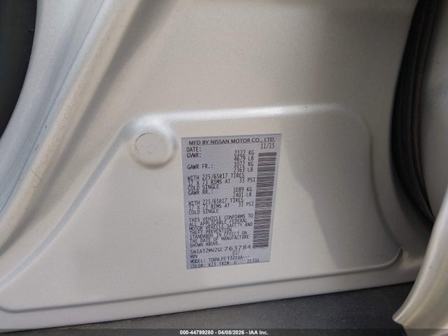 2016 Nissan Rogue S/sl/sv მანქანა იყიდება აუქციონზე, vin: 5N1AT2MV2GC763784, აუქციონის ნომერი: 44799280