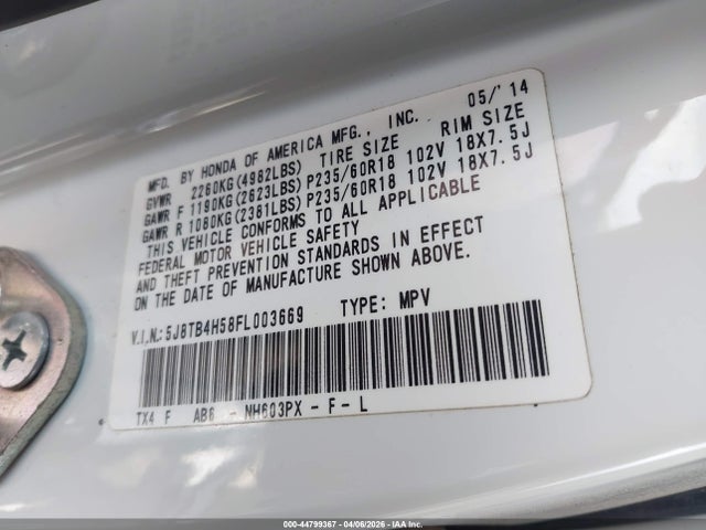 2015 ACURA RDX 5J8TB4H58FL003669 Photo 8