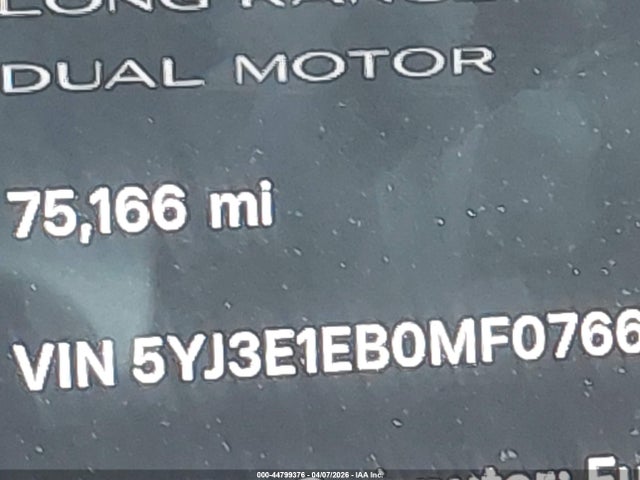 Продажа на аукционе авто 2021 Tesla Model 3 Long Range Dual Motor All-wheel Drive, vin: 5YJ3E1EB0MF076601, номер лота: 44799376