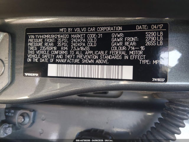 2017 VOLVO XC60 YV440MRU9H2164620 Photo 8