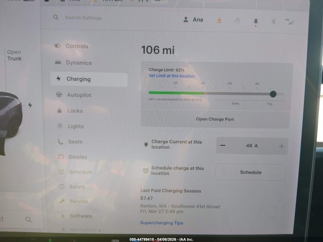 Продажа на аукционе авто 2020 Tesla Model Y Long Range Dual Motor All-wheel Drive/performance Dual Motor All-wheel Drive, vin: 5YJYGDEF5LF037229, номер лота: 44799418