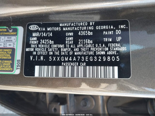 5XXGM4A73EG329805 KIA Optima Lx