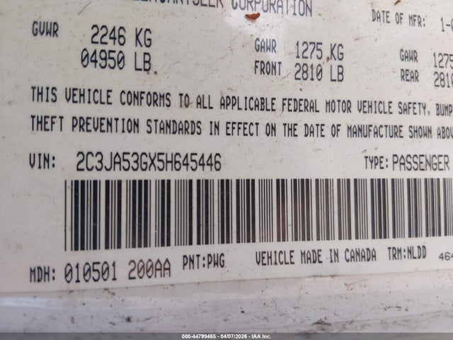 2005 CHRYSLER 300 2C3JA53GX5H645446 Photo 8