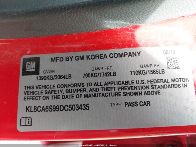 2013 CHEVROLET SPARK KL8CA6S99DC503435 Photo 8