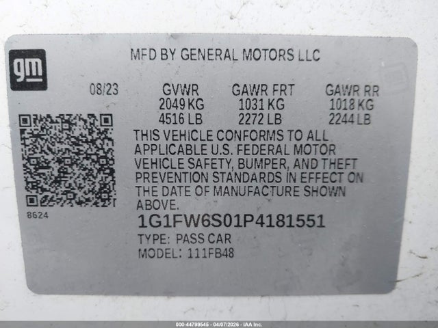 2023 CHEVROLET BOLT EV 1G1FW6S01P4181551 Photo 8