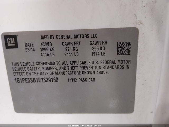 Chevrolet Cruze 2lt Auto 2014 1G1PE5SB1E7329163 Image 9