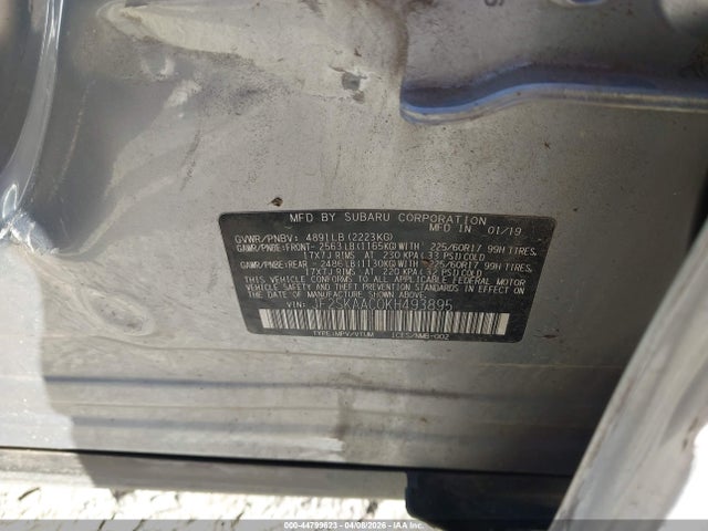 44799623 :رقم المزاد ، JF2SKAAC0KH493895 vin ، 2019 Subaru Forester مزاد بيع