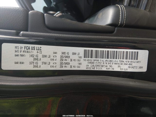 2015 JEEP GRAND CHEROKEE 1C4RJFBM5FC807144 Photo 8