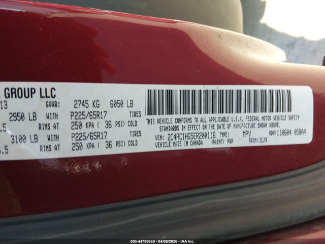 2014 CHRYSLER TOWN & COUNTRY 2C4RC1HG5ER200116 Photo 8