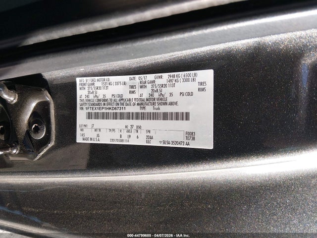 Ford F-150 Xl 2017 1FTEX1EP1HKD67311 Image 9