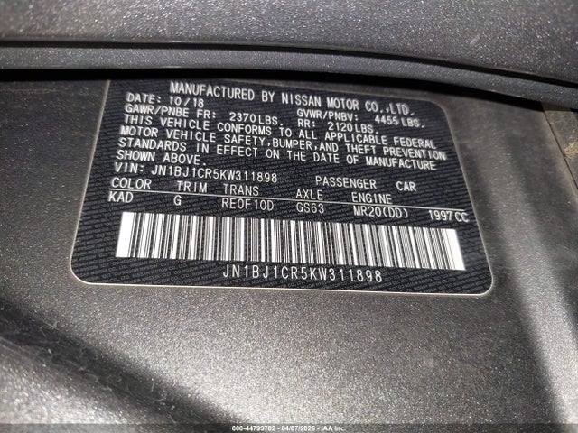 JN1BJ1CR5KW311898 Nissan Rogue Sport S