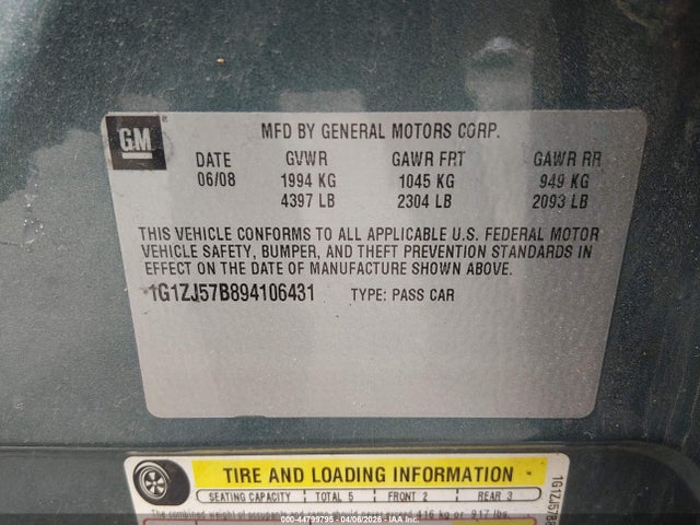 2009 CHEVROLET MALIBU 1G1ZJ57B894106431 Photo 8