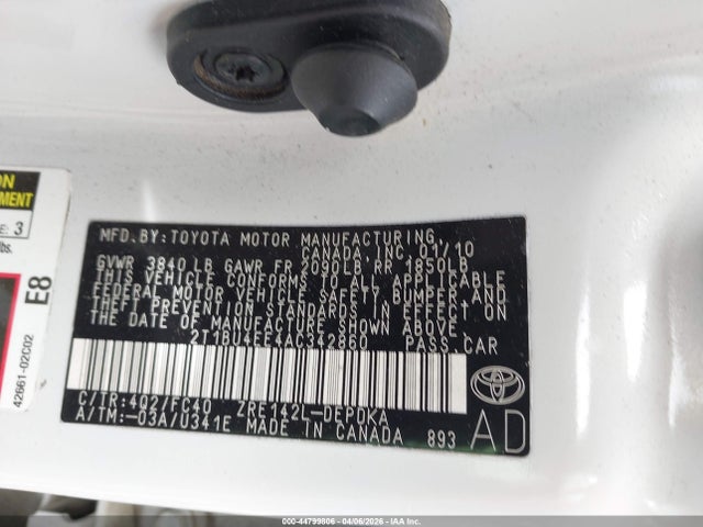 Продажа на аукционе авто 2010 Toyota Corolla Le, vin: 2T1BU4EE4AC342860, номер лота: 44799806