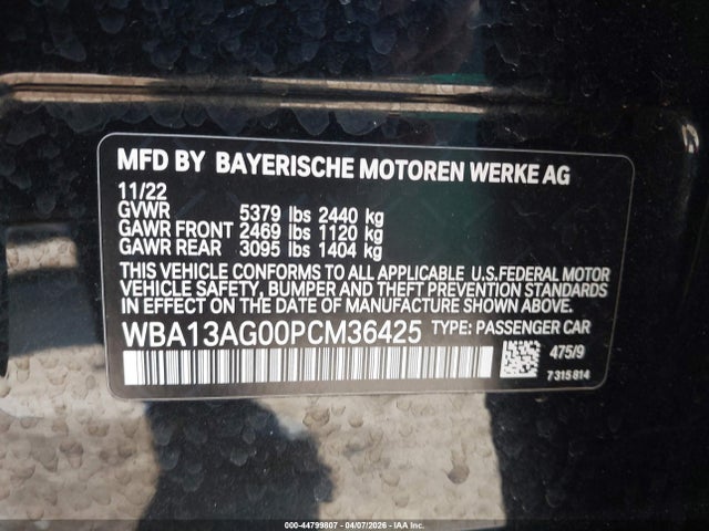 WBA13AG00PCM36425 BMW 530e