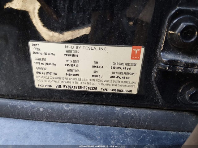 Tesla Model S 60/75 2017 5YJSA1E18HF218326 Image 9