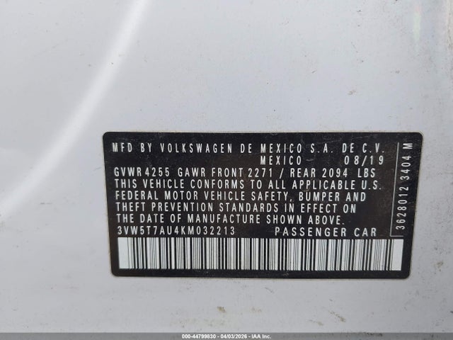 2019 VOLKSWAGEN GOLF GTI 3VW5T7AU4KM032213 Photo 8