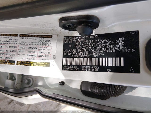 2008 LEXUS GX 470 JTJBT20X980158239 Photo 8