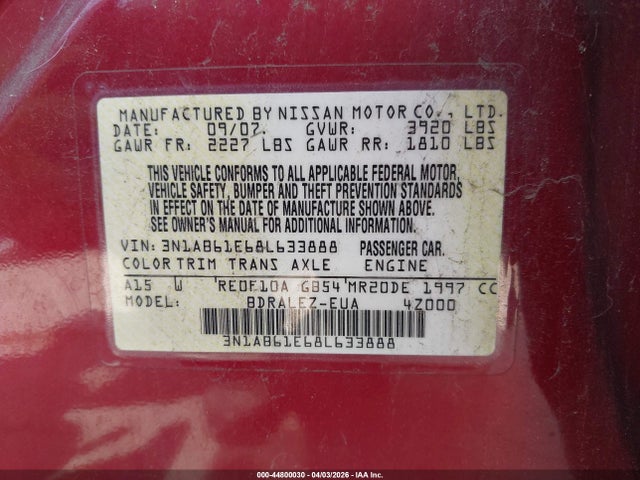 2008 NISSAN SENTRA 3N1AB61E68L633888 Photo 8