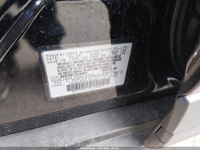 Aukcja sprzedaży 2025 Nissan Kicks Play S, vin: 3N1CP5BV7SL484031, numer aukcji: 44800048