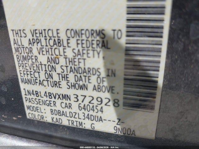 Nissan Altima S Fwd 2021 1N4BL4BVXMN372928 Image 9