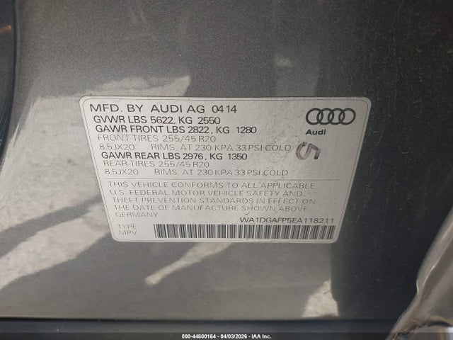 2014 AUDI Q5 WA1DGAFP5EA118211 Photo 8