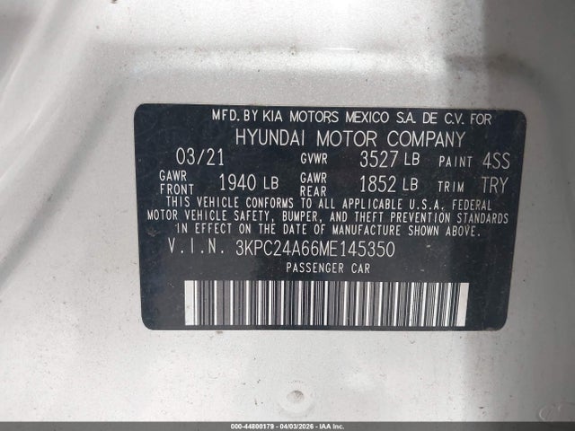 2021 HYUNDAI ACCENT 3KPC24A66ME145350 Photo 8