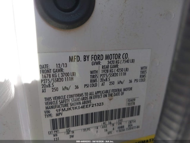 2014 FORD EXPEDITION EL 1FMJK1K54EEF21323 Photo 8