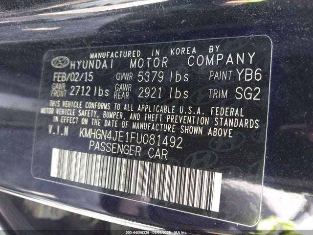 2015 HYUNDAI GENESIS KMHGN4JE1FU081492 Photo 8