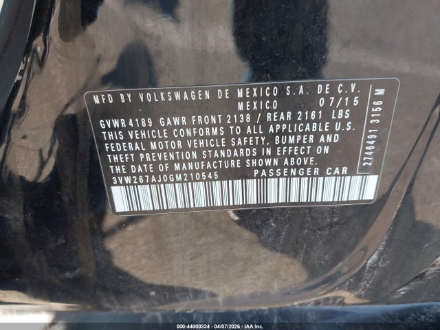 3VW267AJ0GM210545 Volkswagen Jetta 1.4t S
