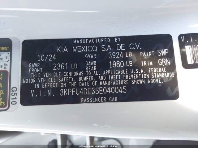 KIA K4 Ex 2025 3KPFU4DE3SE040045 Image 9