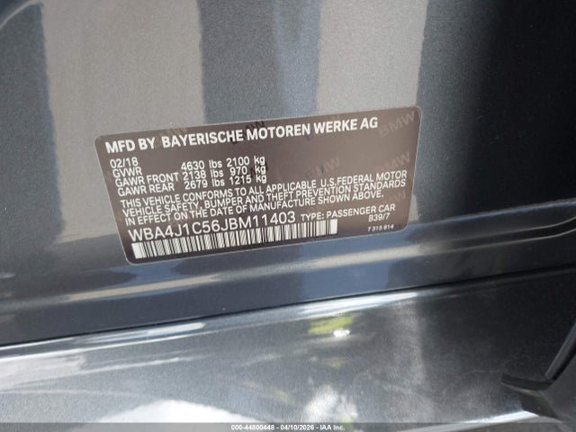 WBA4J1C56JBM11403 BMW 430i Gran Coupe