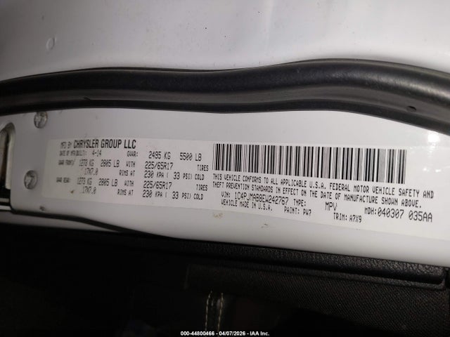 Aukcja sprzedaży 2014 Jeep Cherokee Sport, vin: 1C4PJMAB8EW242767, numer aukcji: 44800466