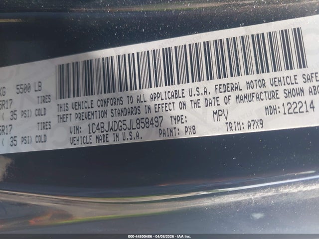 2018 JEEP WRANGLER JK UNLIMITED 1C4BJWDG5JL858497 Photo 8