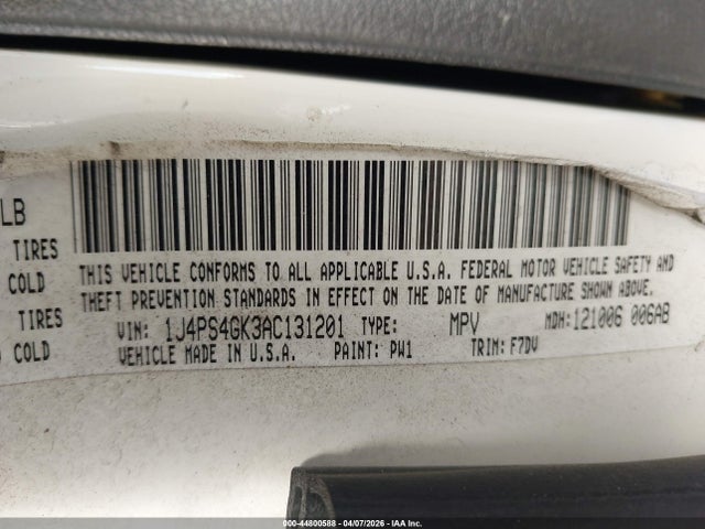 Продаж на аукціоні авто 2010 Jeep Grand Cherokee Laredo, vin: 1J4PS4GK3AC131201, номер лоту: 44800588